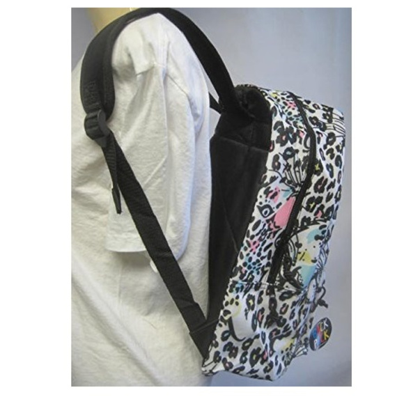 Leopard Backpack White Black pink Girls Bin2 - Picture 4 of 5
